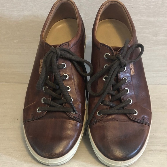 ECCO Brown Leather Casual Danish Design Sneakers Shoes Men’s Size 9 (42) - Picture 6 of 8